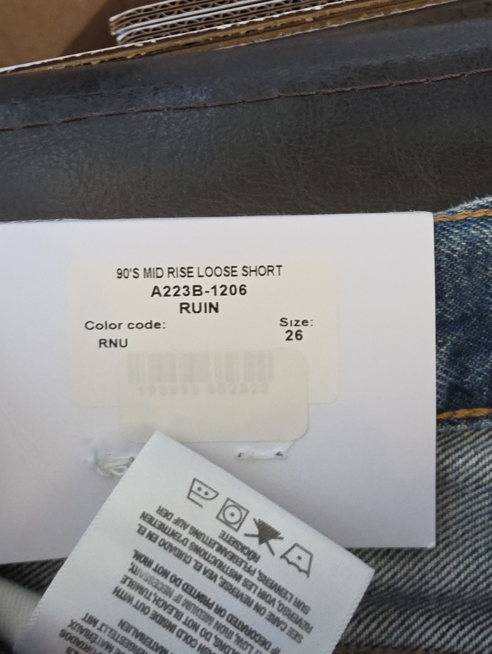 179$ AGOLDE 90's Loose Fit Raw Hems Shorts Mid Rise Women's Size 26 Blue - Picture 4 of 4